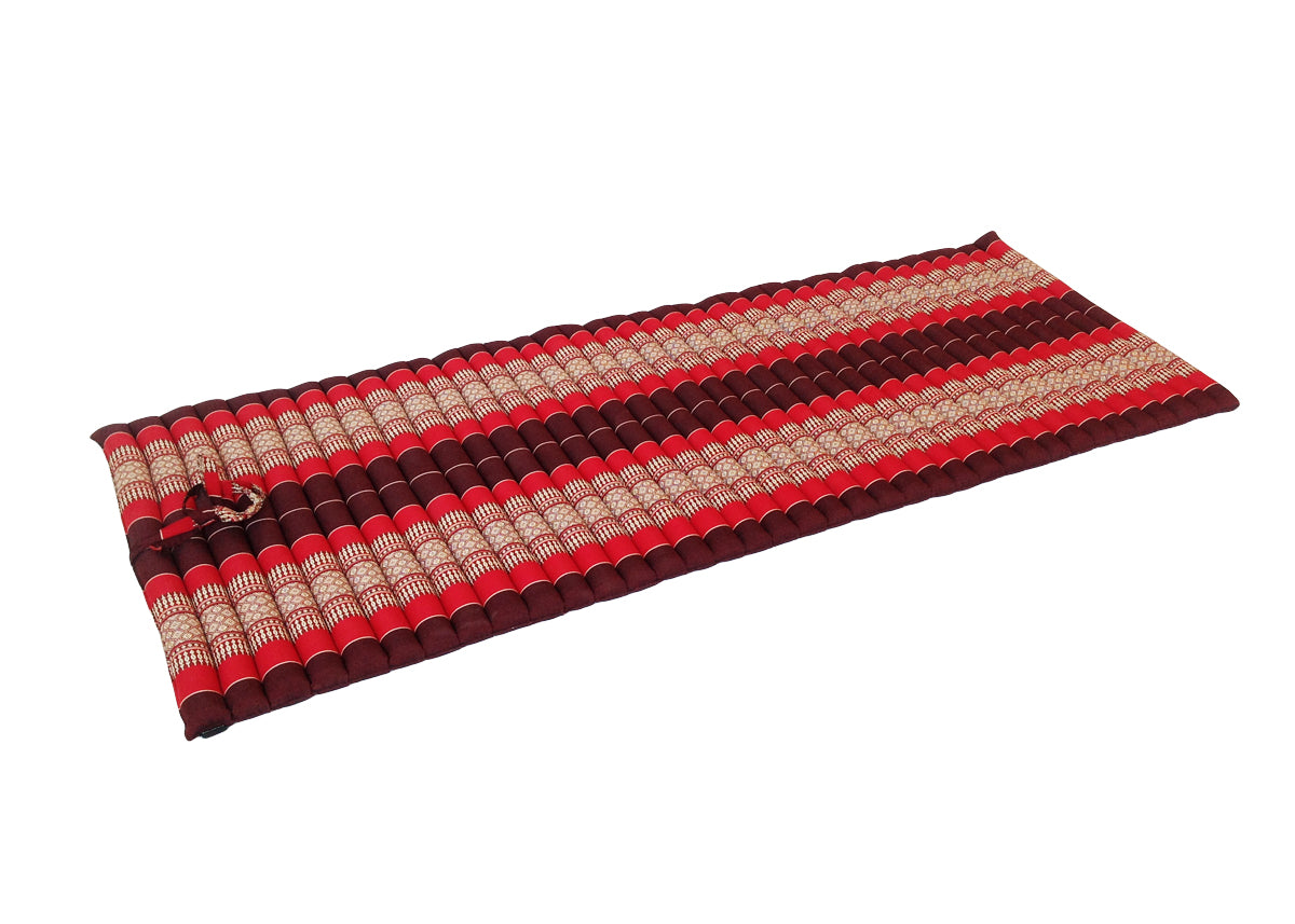 Thai Kapok Roll Up Floor & Topper Mattress – Medium 200 × 80cm - Red Maroon