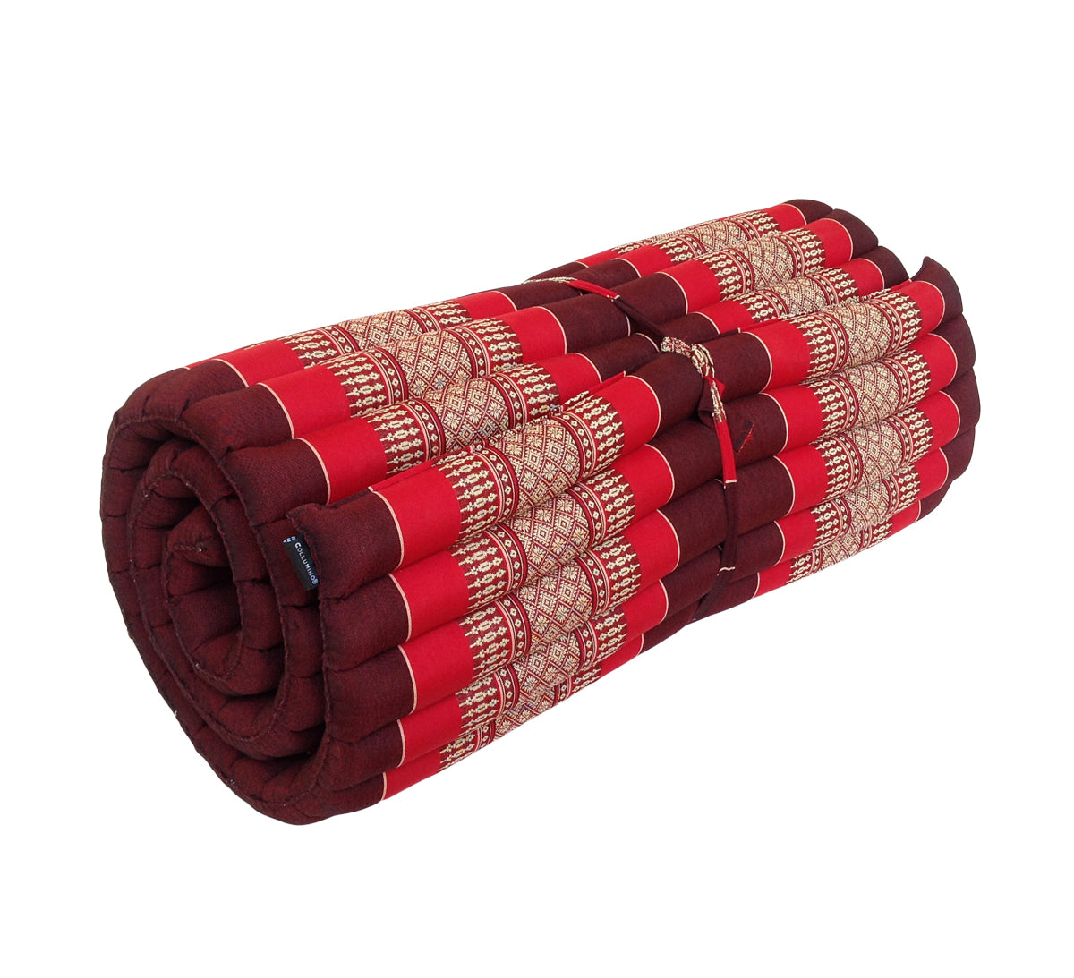 Thai Kapok Roll Up Floor & Topper Mattress – Medium 200 × 80cm - Red Maroon