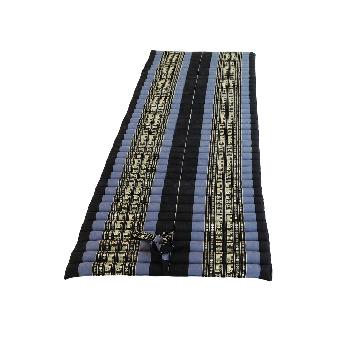 Thai Kapok Roll Up Floor & Topper Mattress – Medium 200 × 80cm - Navy Blue & Elephants