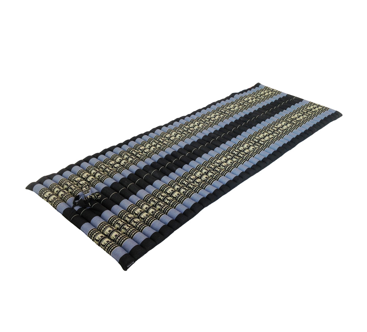 Thai Kapok Roll Up Floor & Topper Mattress – Medium 200 × 80cm - Navy Blue & Elephants