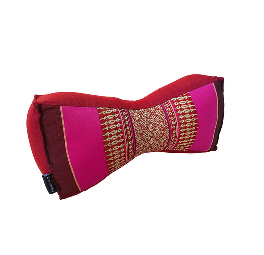 Kapok Chinese Neck Support Pillow ~ Pink Maroon