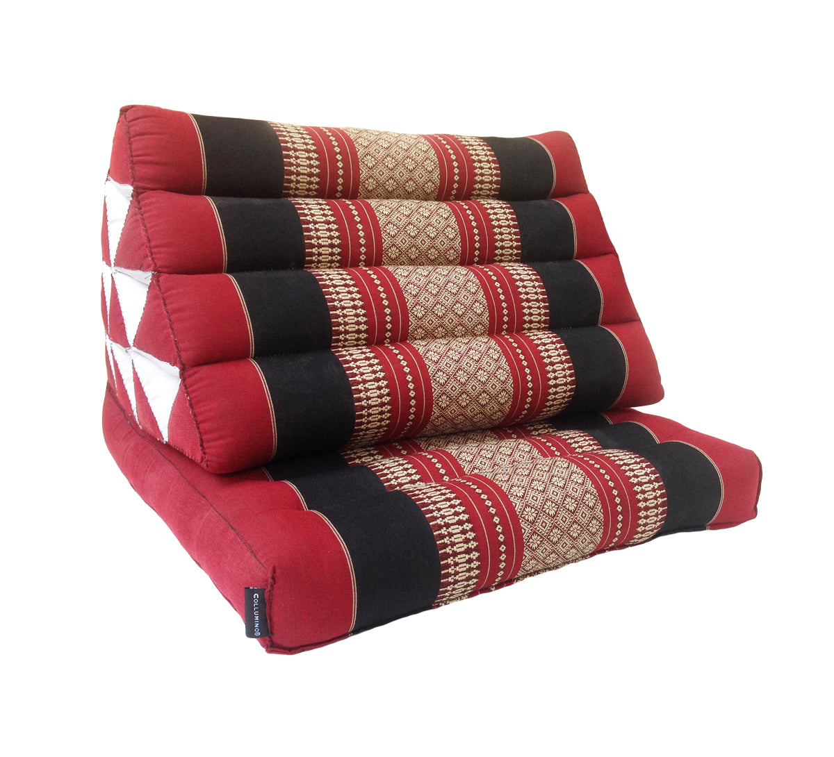 Thai Kapok 1 Fold Meditation Seat with Triangle Cushion ~ Black Red