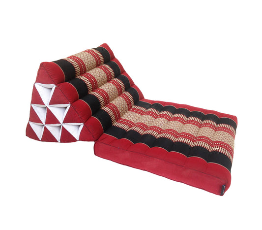 Thai Kapok 1 Fold Meditation Seat with Triangle Cushion ~ Black Red