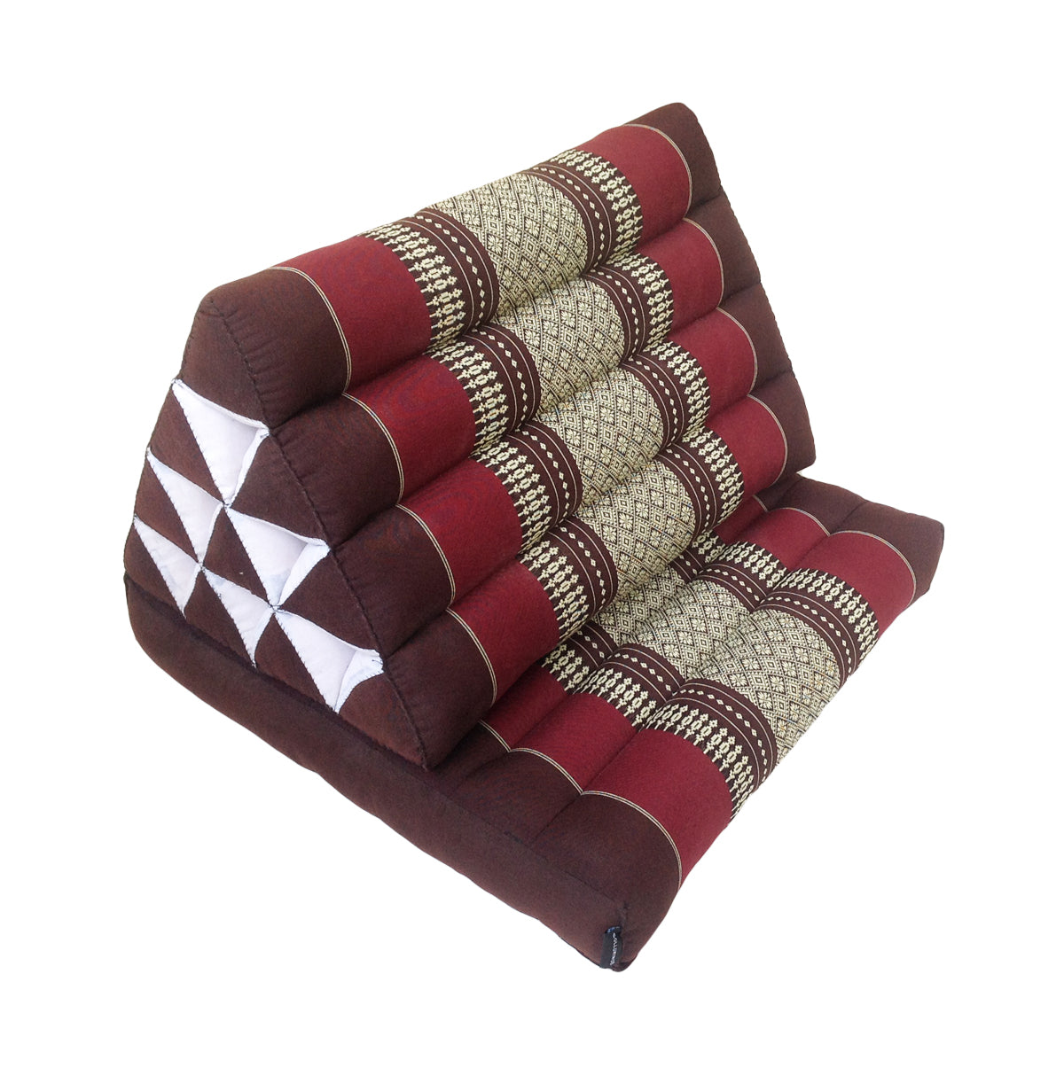 Thai Kapok 1 Fold Meditation Seat with Triangle Cushion (Burgundy, Brown)