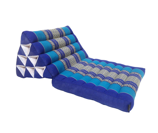 Thai Kapok 1 Fold Meditation Seat with Triangle Cushion ~ Royal Blue