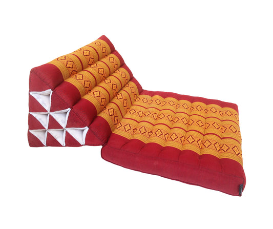 Thai Kapok 1 Fold Meditation Seat with Triangle Cushion ~ Copper Burgundy