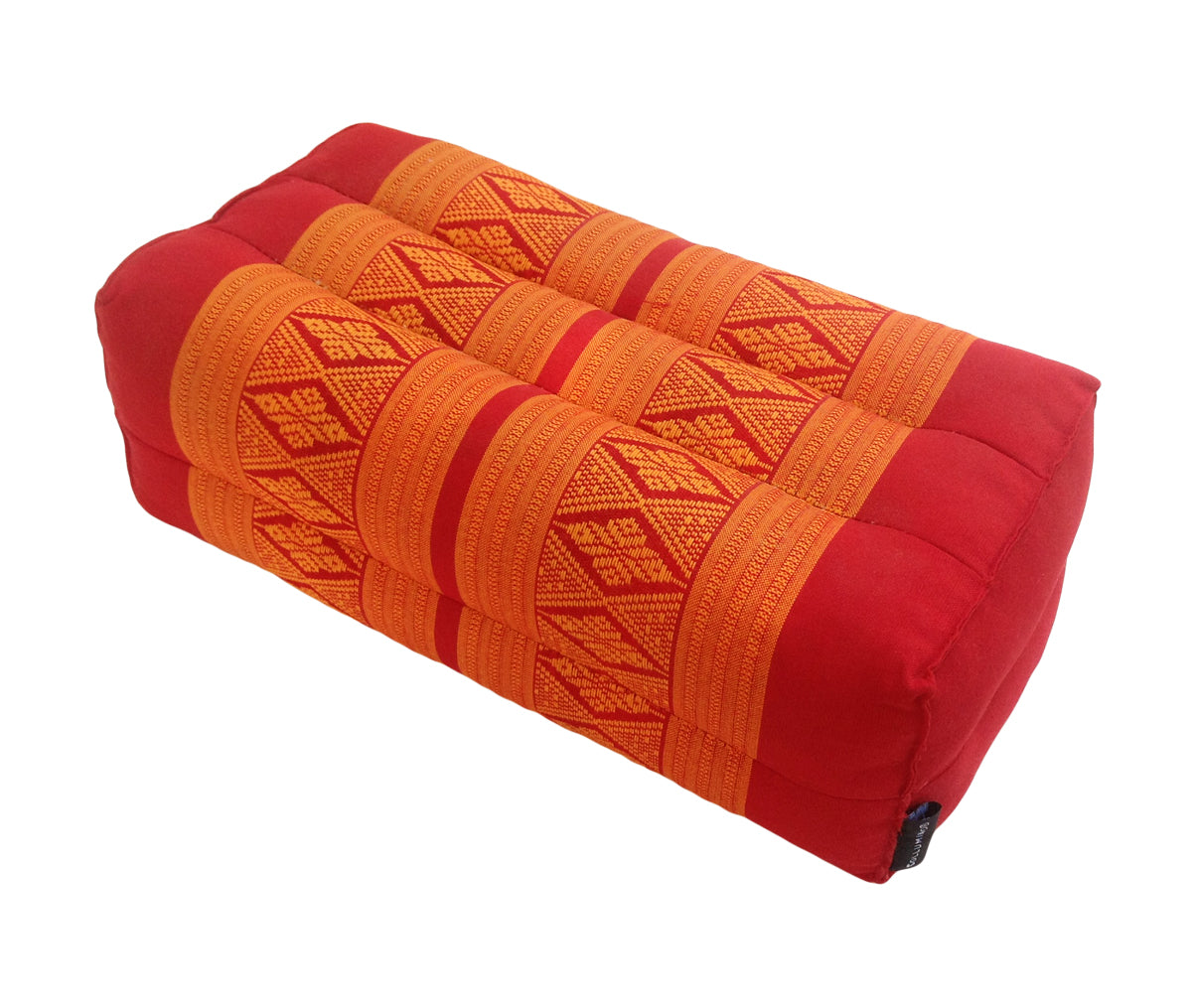 Thai Kapok Yoga Block Support Cushion ~ Orange Red