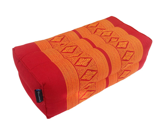 Thai Kapok Yoga Block Support Cushion ~ Orange Red