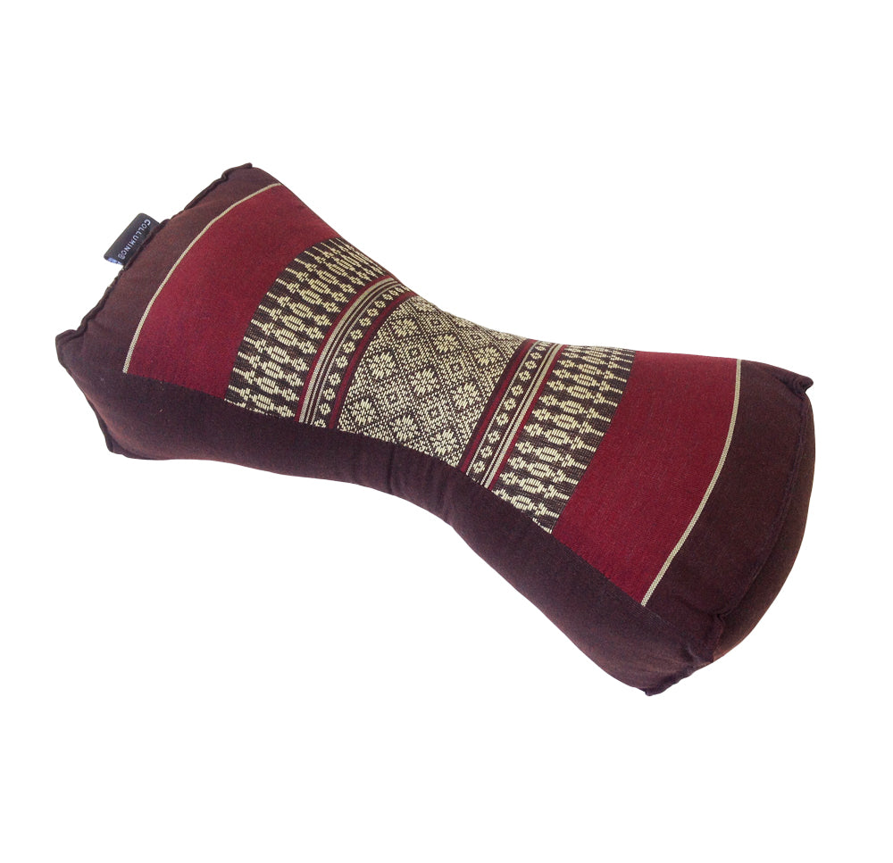 Kapok Chinese Neck Support Pillow ~ Burgundy Brown