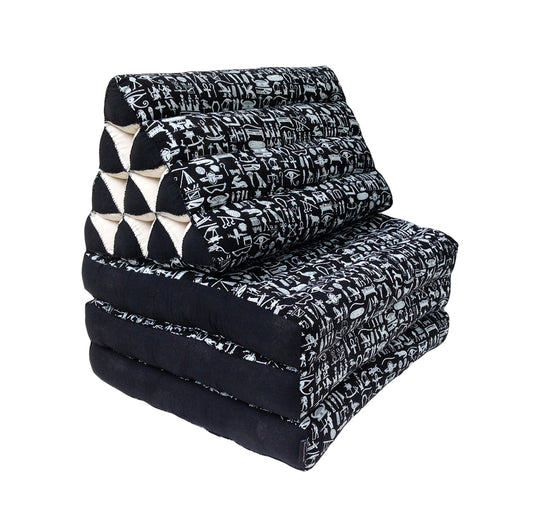 Thai Kapok 3 Fold Mattress with Triangle Cushion ~ Egyptian Hieroglyphics