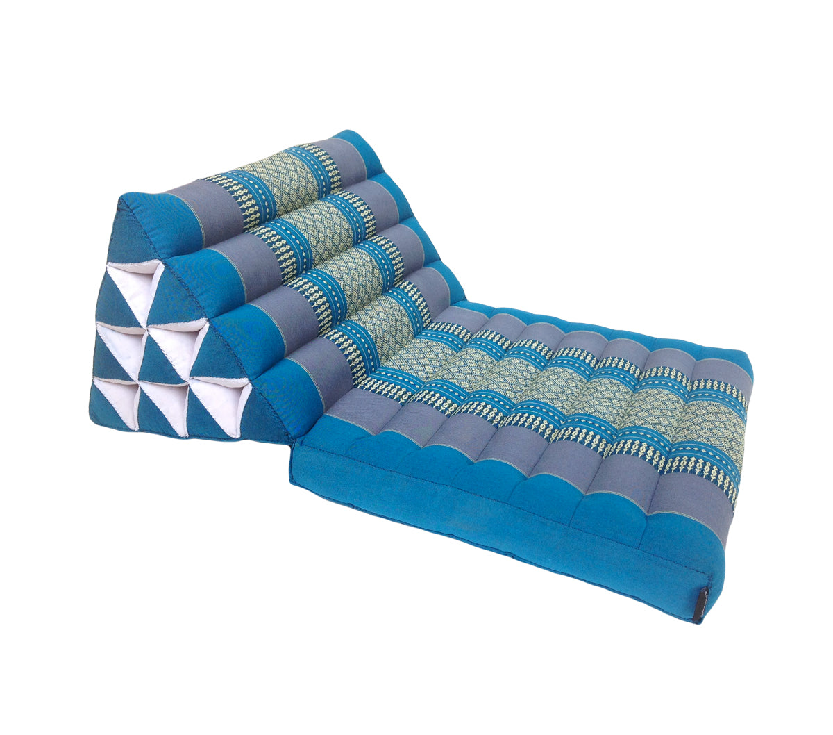 Thai Kapok 1 Fold Meditation Seat with Triangle Cushion ~ Blue