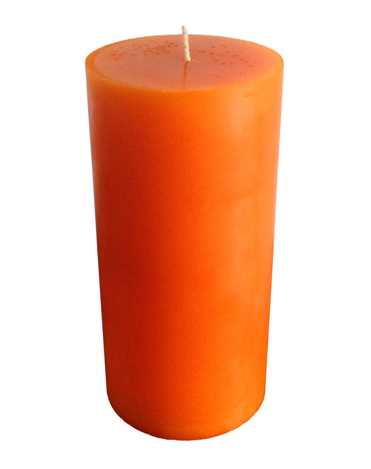 Orange Pillar Candle size 15 x 7cm