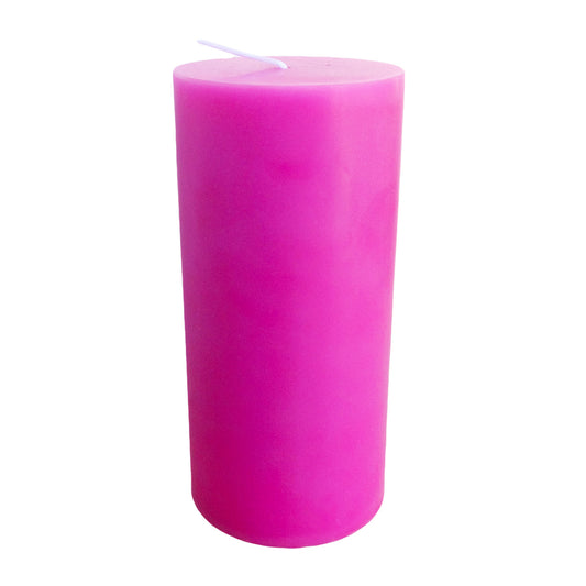 Hot Pink Pillar Candle size 15 x 7cm
