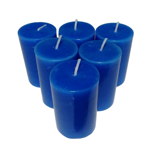Royal Blue Pillar Candles size 7 x 4.3cm - Pack of 6