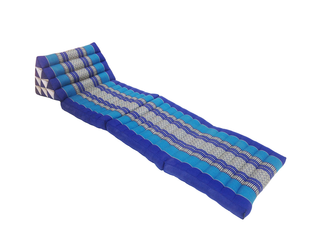 Thai Kapok 3 Fold Mattress with Triangle Cushion ~ Royal Blue
