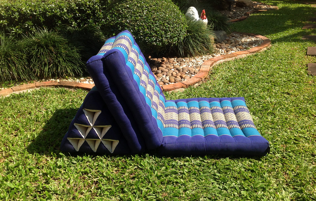 Thai Kapok 3 Fold Mattress with Triangle Cushion ~ Royal Blue
