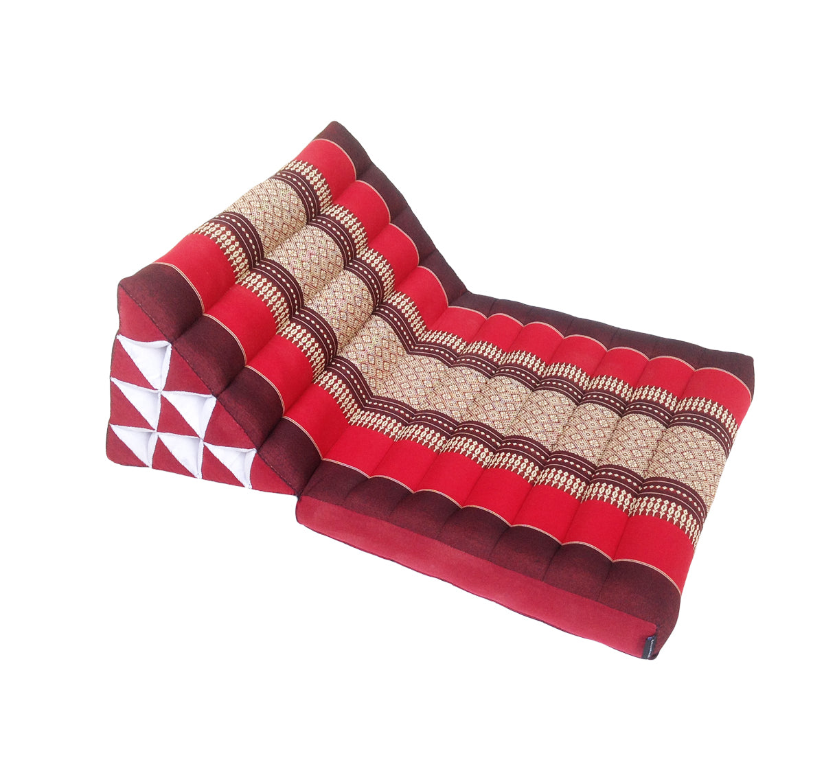 Thai Kapok 1 Fold Meditation Seat with Triangle Cushion ~ Red Maroon