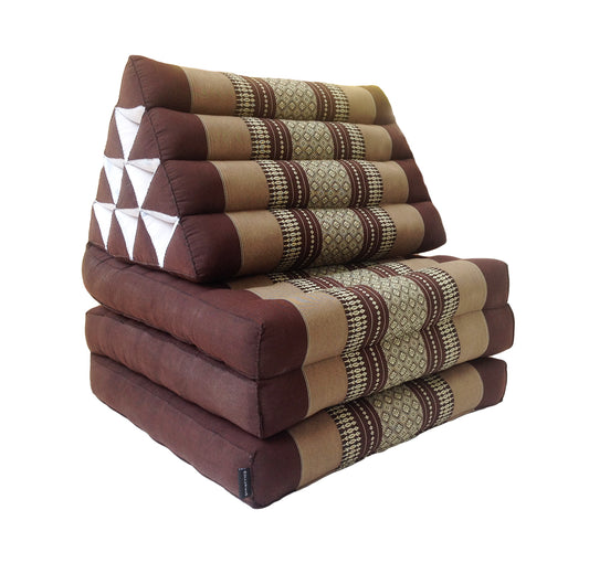 Thai Kapok 3 Fold Mattress with Triangle Cushion ~ Brown