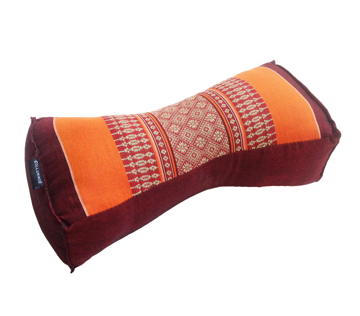 Kapok Chinese Neck Support Pillow ~ Orange Maroon