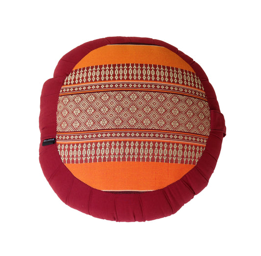 Thai Kapok Zafu Yoga Meditation Cushion A (Orange Maroon)