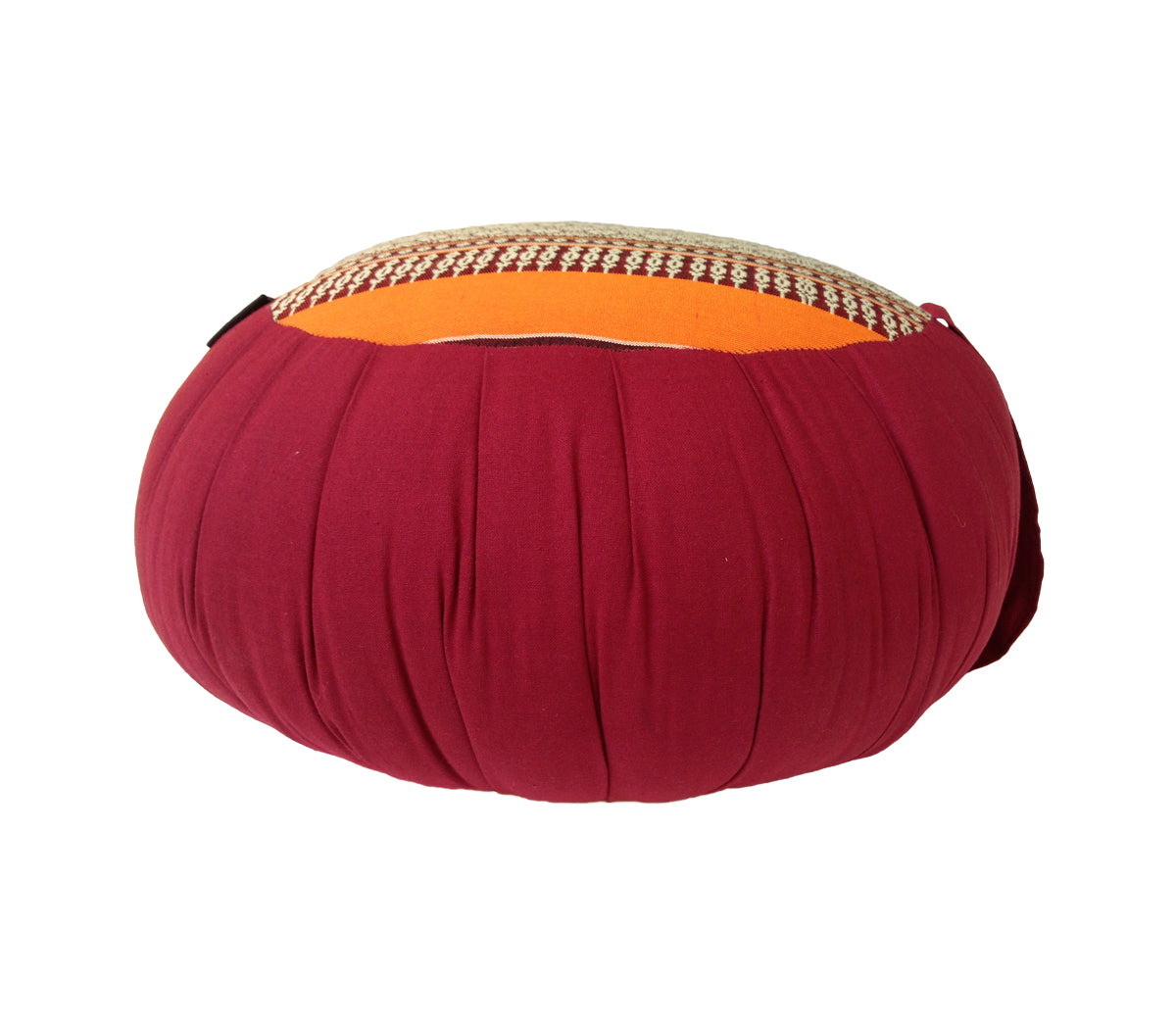 Thai Kapok Zafu Yoga Meditation Cushion A (Orange Maroon)