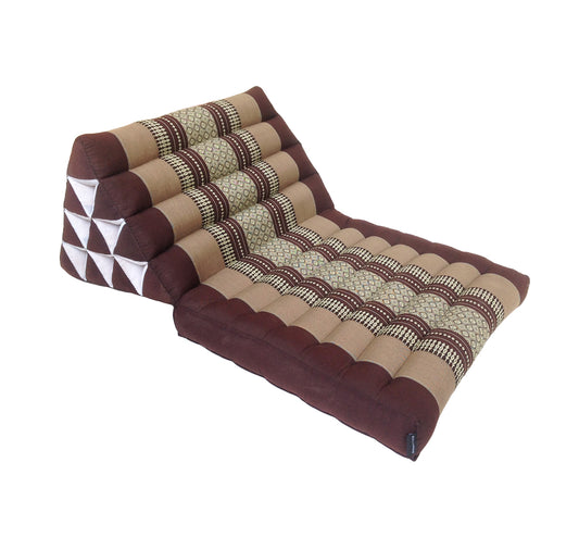 Thai Kapok 1 Fold Meditation Seat with Triangle Cushion ~ Brown
