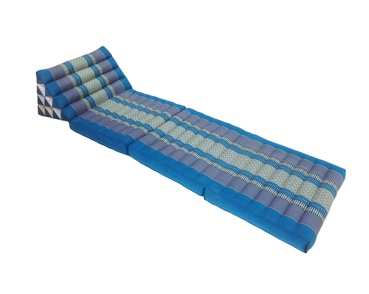 Thai Kapok 3 Fold Mattress with Triangle Cushion (Blue)